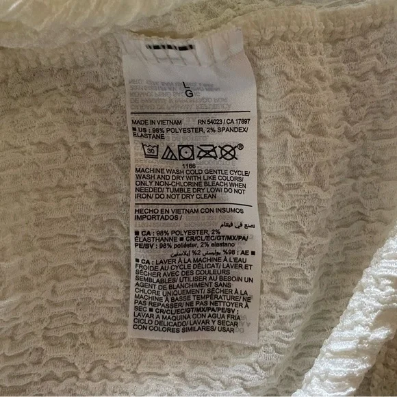 Old Navy Textured Long Sleeve Top Womens L Ivory Lightweight Shabby Chic Cottage - Picture 10 of 12